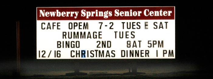 Newberry Springs Senior Center Sign